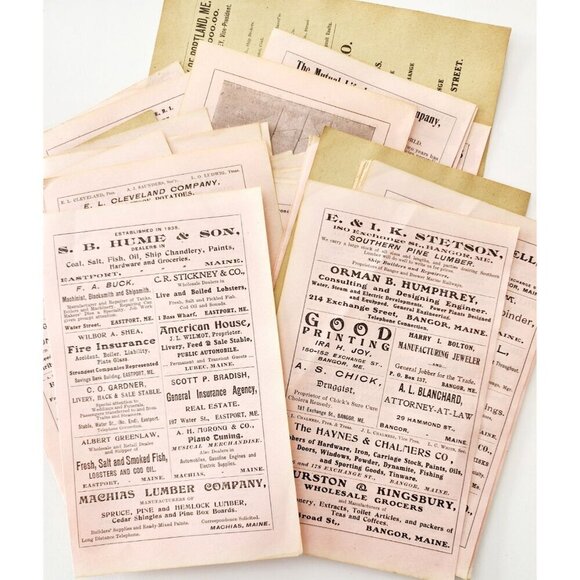 1906 Maine Local Towns Advertisement Pages Bulk Lot Of 47 Pcs 500+ Ads E10 - Picture 4 of 7